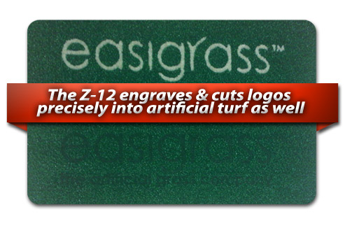 Z-12 easily cuts logos precisely into artificial turf