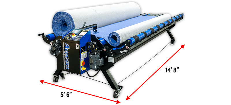 J-2 Carpet Cutting Machine with Dimensions